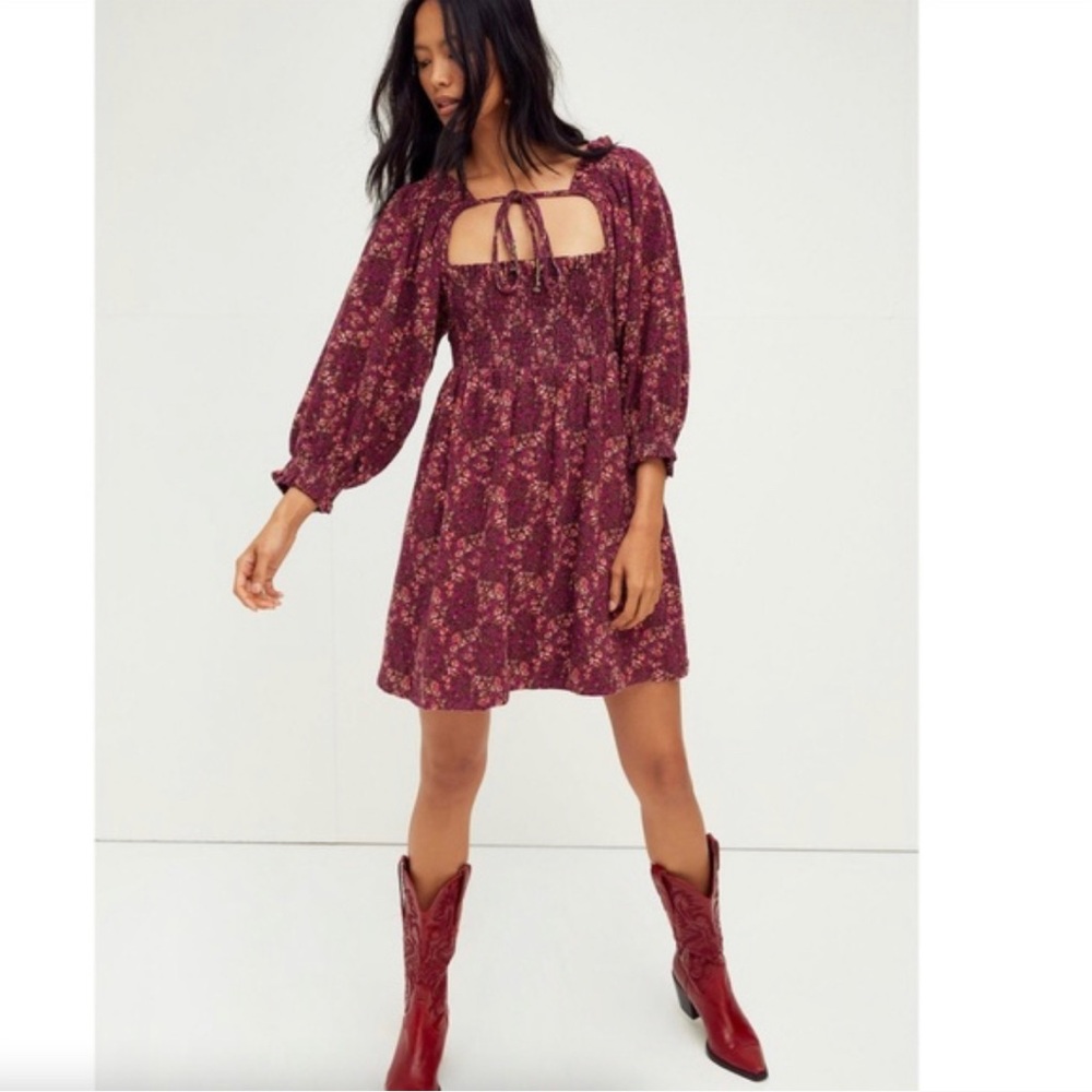 NWT FREE PEOPLE this is everything berry combo dress NWT